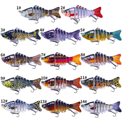 10cm 15g 7-segement Swimbait Pike Wobblers Crankbait Fishing Lure Multi Jointed Hard Bait Musky Sinking Isca Artificia