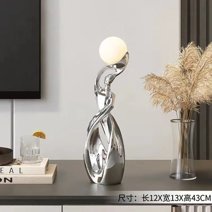 Home Decor Statue Abstract Art Ornaments Nordic Living Room Large Floor Luminous Sculpture Housewarming Gift Interior Figurines