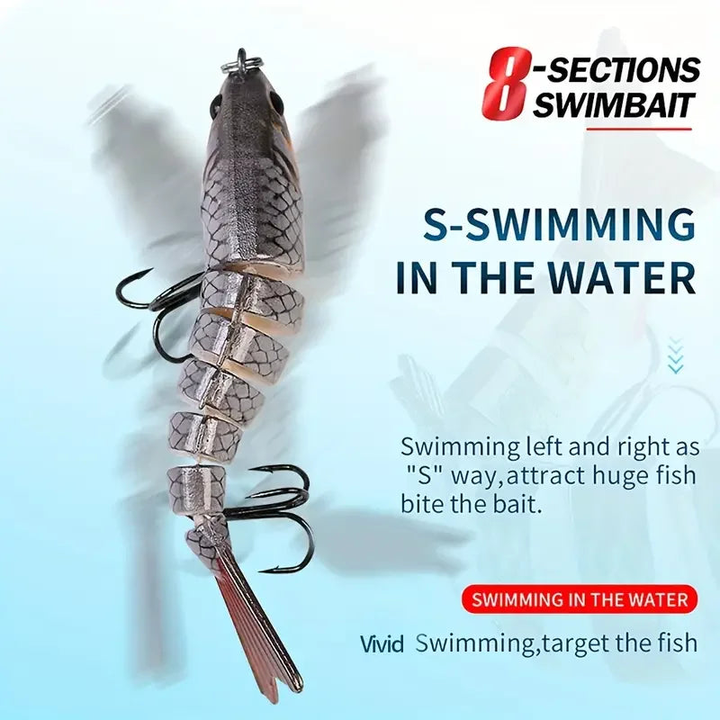 Multi Jointed Swimbait,Slow Sinking Segmented Bass Fishing Lure,Swimming Fishing Lure For Freshwater Saltwater,Fishing Bait Kit