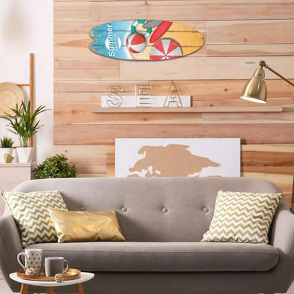 Wooden Surfboard Decor Home Wooden Surfboard Wall Sign Exquisite Appearance Wall Decoration For Home Decors Party Props And