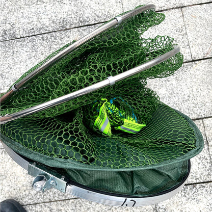 50kg Load Fishing Care Net Stainless Steel Collapsible Fish Basket Dip Nets To Keep Fish Alive in Water Large Storage Fyke Nets