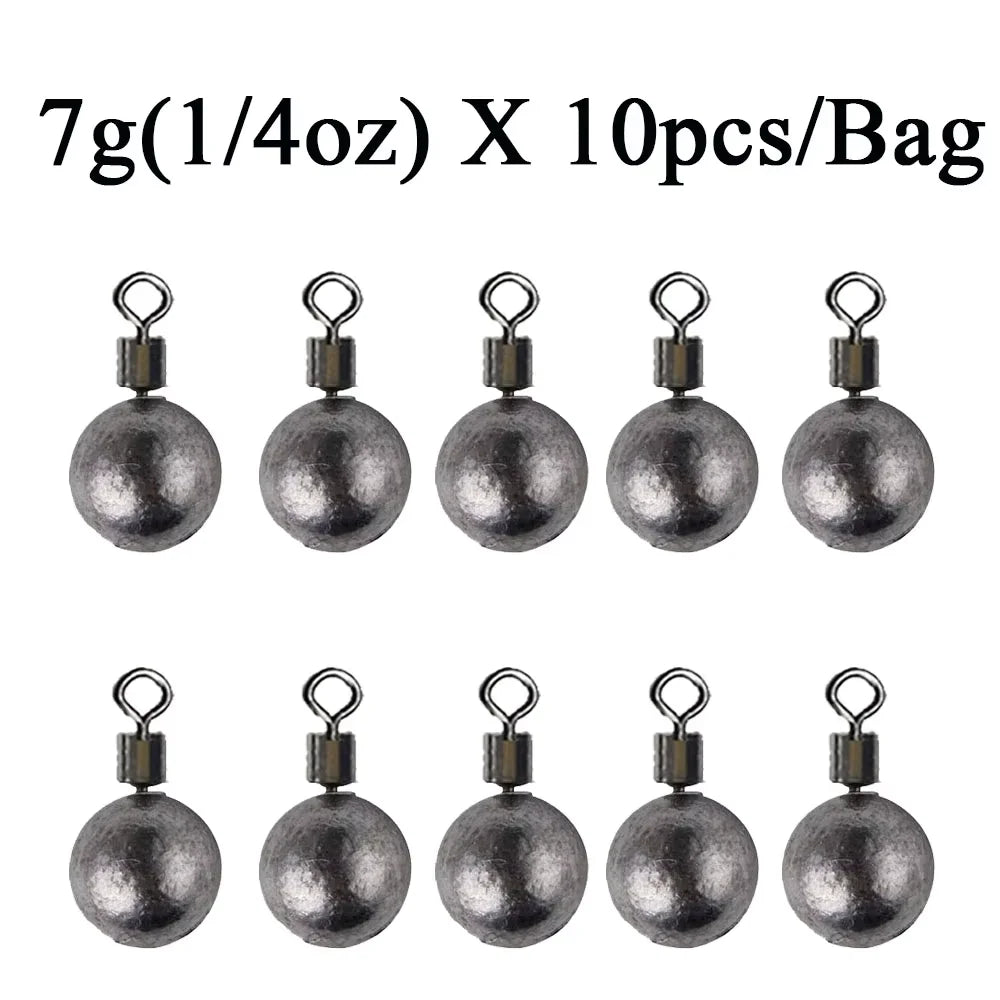 10pcs/Lot Fishing Weights Sinkers 3.5g 5g 7g 10g 14g 20g Fishing Sinker Carp Fishing Tackle Accessories