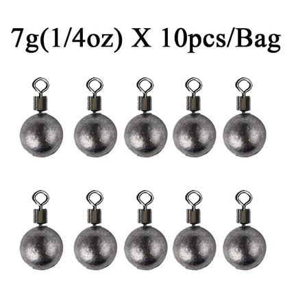 10pcs/Lot Fishing Weights Sinkers 3.5g 5g 7g 10g 14g 20g Fishing Sinker Carp Fishing Tackle Accessories
