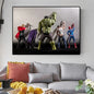 Bathroom Wall Art Decor Funny Superhero Hulk And Deadpool In The Toilet Poster Avenger Retro Canvas Painting Home Decor