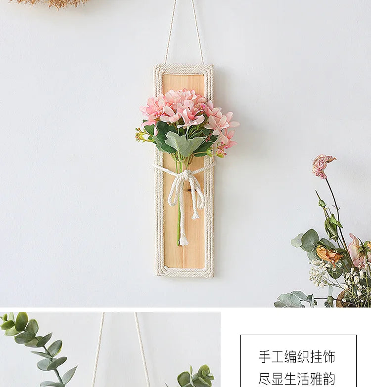 Bohemian with Hand Ceremony Woven Rope Wood Wall Decoration Simple Home Living Room Homestayings Kawaii Room Decor