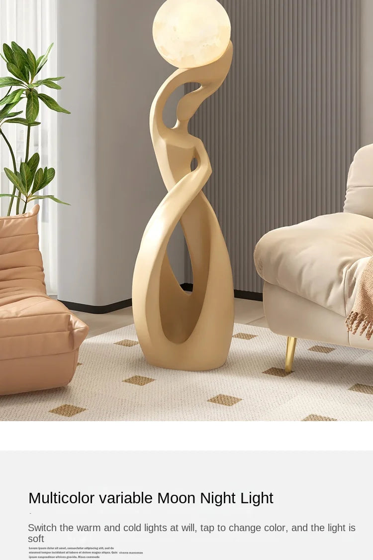 Home Decor Statue Abstract Art Ornaments Nordic Living Room Large Floor Luminous Sculpture Housewarming Gift Interior Figurines