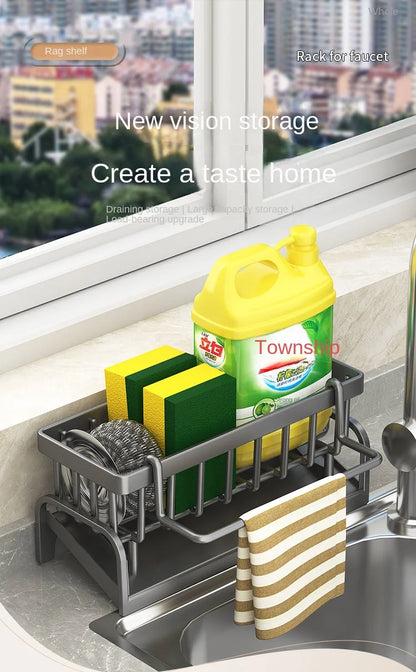 Kitchen Shelf Cleaning Cloth Storage Draining Rack Household Detergent Sponge Rack Water Sink Water Sink Water Sink Artifact