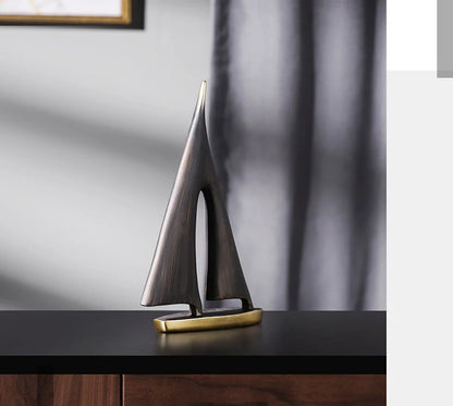 Smooth Sailing Sailboat Home Decor Ornament Living Room Decoration Bedroom Desktop Decoration Resin Craft Gift