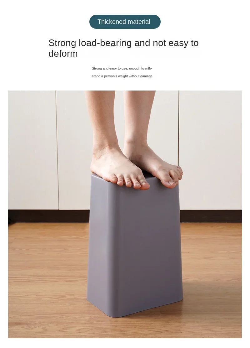 Bathroom Trash Can-10L Small Garbage Can with Press Top Lid for Toilet,Bedroom,Living Room – Plastic Wastebasket with Pop-up Lid