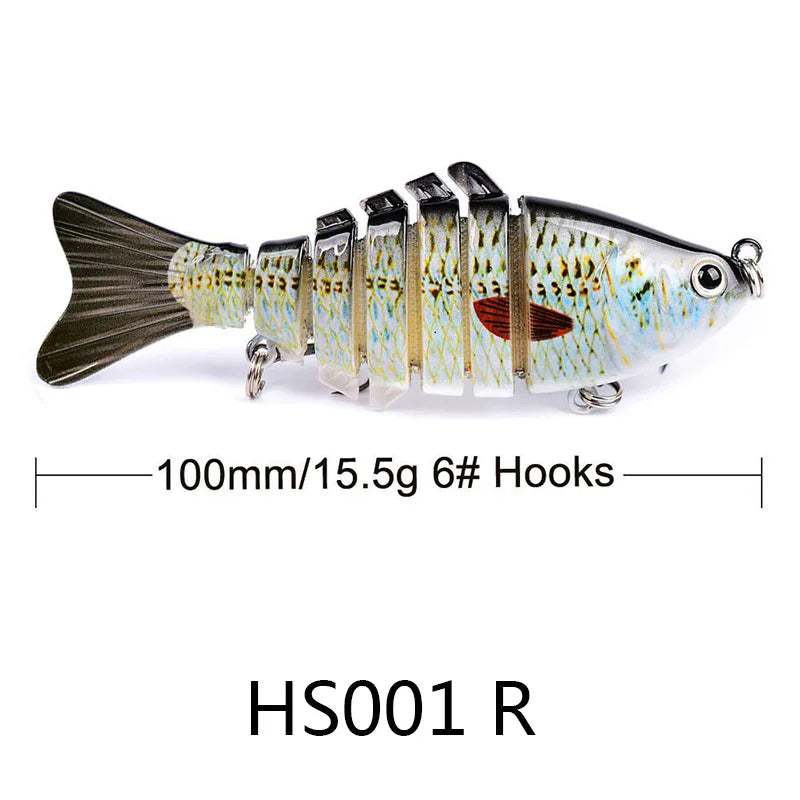 Multi Jointed Swimbait,Slow Sinking Segmented Bass Fishing Lure,Swimming Fishing Lure For Freshwater Saltwater,Fishing Bait Kit