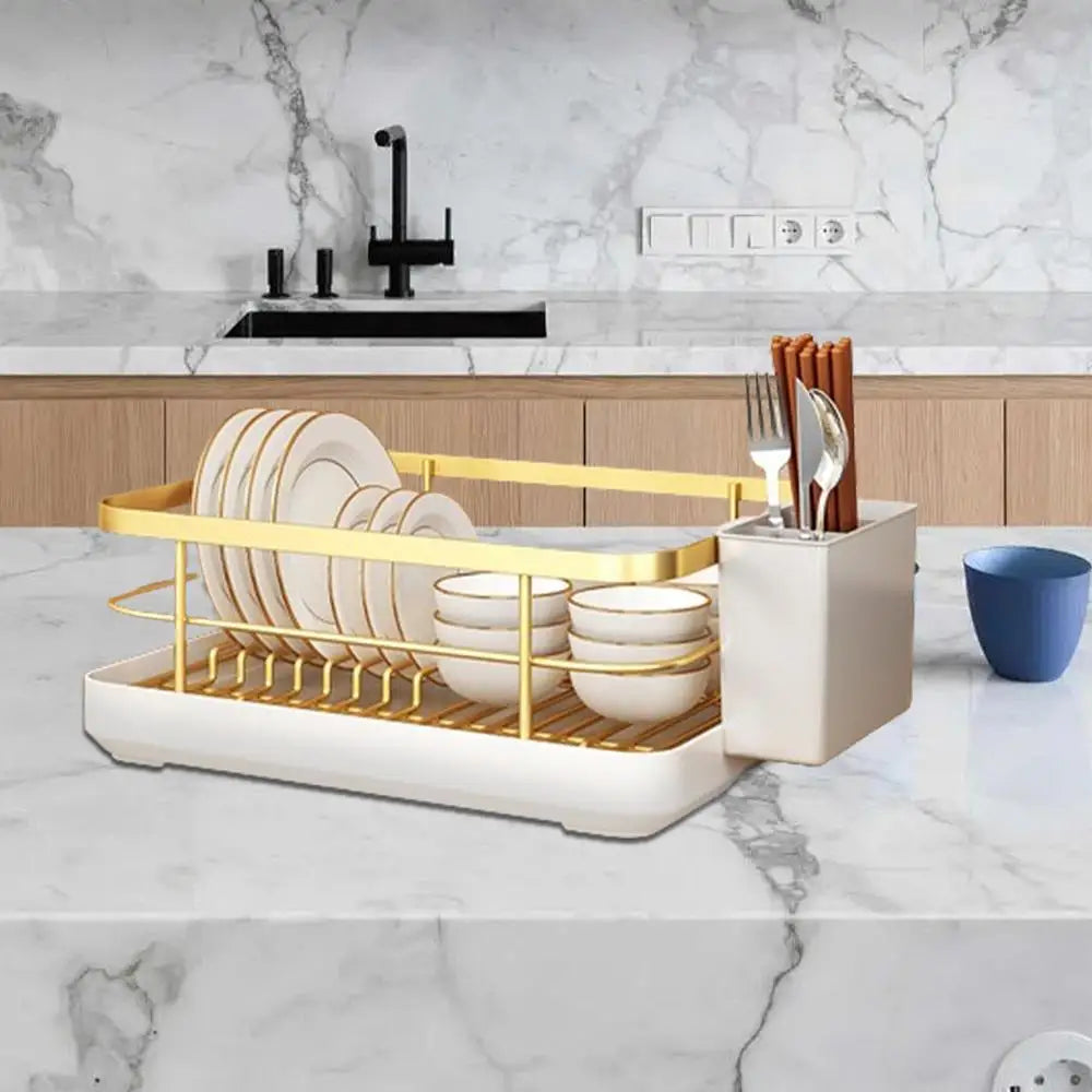 Kitchen Drying Rack Kitchen Dish Storage Rack Countertop Drain Rack  With Utensil Holder Drying Dish Rack Kitchen Supplies
