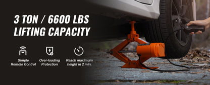SucceBuy Electric Car Jack 3T Scissor Jack with Electric Impact Wrench 12V Portable Car Jack Lifting for SUV Truck Tire Change