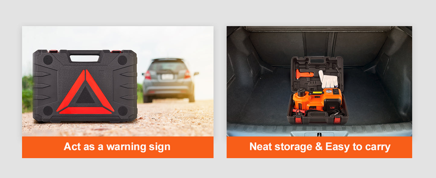 SucceBuy 5T Electric Car Jack Hydraulic Car Jack with Built-in Inflatable Pump LED Light Car Jack for SUV MPV Truck Change Tire